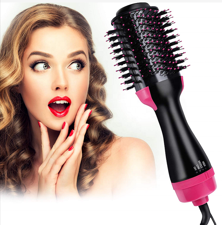 4 в 1 одноступенчатый стайлер с отрицательным анионным объемом горячего воздуха, выпрямитель, фен, щетка для быстрой настройки нагрева, охлаждающий Фен