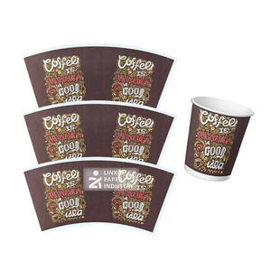 Ventilador de vasos de papel revestido de PE Kraft <span class=keywords><strong>blanco</strong></span> de grado alimenticio personalizado para tazas de café de tamaños Espresso Latte <span class=keywords><strong>Mocha</strong></span> 500ml 700ml - Product Image 2