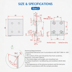 Precio de fábrica: Componentes electrónicos para caja <span class=keywords><strong>Dln</strong></span>, práctico soporte de aleación de aluminio para carril DIN de 45mm/62mm - Product Image 3
