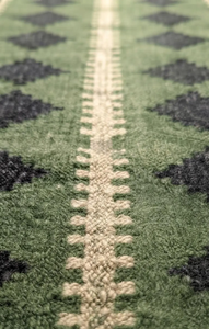 Green Geometric Handmade Wool Jute Stair <b>Runner</b> Traditional Farmhouse <b>Hallway</b> Staircase <b>Rug</b> Custom Entryway Floor Carpet - Product Image 6