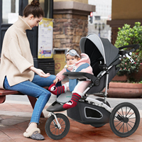 Poussette bébé Purorigin 3 roues pliable, luxe, sûre, confortable, multifonctionnelle, système de voyage, tricycle, poussette de jogging pour bébés