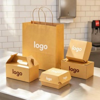 Caja Ecológica Personalizada para Comida para Llevar, con Compartimento para Mini Smash Burger, Vaso para Salsas, Envoltorio para Pollo Frito, Papas Fritas, Empaque para Comida Rápida