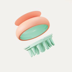 Cepillo para champú con ventosa, peine para masaje del cuero cabelludo, suministros de baño, herramienta de cuidado del cabello de plástico para uso doméstico - Product Image 2