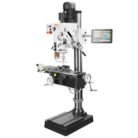 Machine à percer et à fraiser universelle Fusai FS-40H 1500W, tour 3 en 1 avec affichage numérique, vitesse variable, alimentation automatique, bois, métal