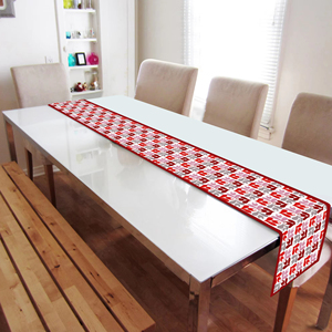 Chemin de table imprimé simple 100 % coton pur, tissu doux, imperméable et durable, décoration de table pour la maison, la cuisine, l'hôtel - Product Image 1