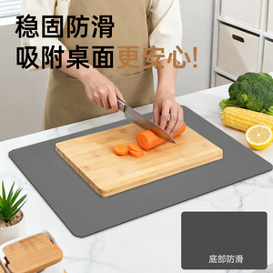 Alfombrilla absorbente para escritorio, tela no tejida, antideslizante, Color sólido, gris oscuro, para el hogar, sala de estar, cocina, baño - Product Image 2