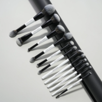 Nouveauté : Ensemble de 12 pinceaux de maquillage double embout, poils synthétiques vegan, kit d'outils pour poudre et fond de teint