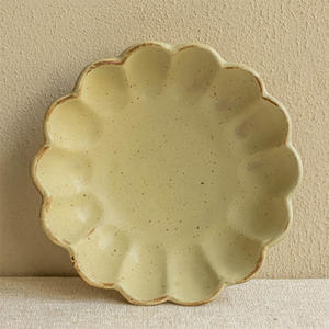 Porselen yemek Nordic plaka Vintage seramik kase Petal şekilli seramik tabak - Product Image 5