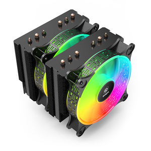 Disipador de <span class=keywords><strong>calor</strong></span> CPU Cooler RGB LED dissipateur thermique nouveau 6 tuyaux universel Intel AMD PC <span class=keywords><strong>ventilateur</strong></span> de refroidissement pour ordinateur de bureau - Product Image 2