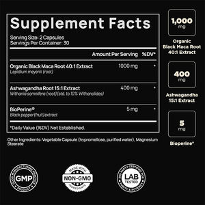 Oem Biologische <span class=keywords><strong>Ashwagandha</strong></span> En Maca Wortelcapsules Voor Stress Verlichten Energie En Stemming Voor Mannen Kruidensupplement - Product Image 2