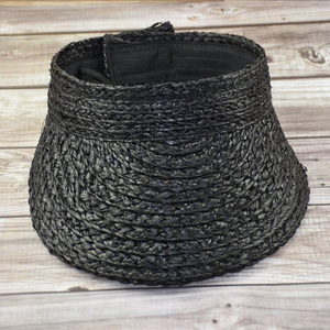 Mùa hè bãi biển phụ nữ gấp <span class=keywords><strong>Raffia</strong></span> rơm Braid Visor <span class=keywords><strong>hat</strong></span> - Product Image 3