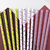 Pailles réutilisables en plastique pour Halloween, motif fantôme, araignée, chauve-souris, lavables, couleur et taille personnalisables, pour fêtes, écologiques, pour bar