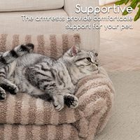Lit orthopédique pour chat, en peluche moelleuse, multifonctionnel, double couche, doux et chauffant, canapé pour animaux de compagnie, lit orthopédique pour petits chats et chiens