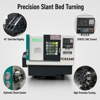 Sistema de Control GSK para Trabajos en Metal, Torno CNC de Bancada Inclinada TCK6340S en Venta