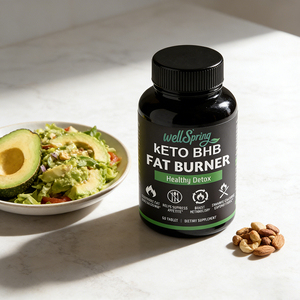 Pil Pembakar Lemak Herbal Keto <span class=keywords><strong>BHB</strong></span> WellSpring Custom Slim Plus untuk Dewasa, Detoksifikasi, Penumbuh Rambut, 60 Tablet (Tidak untuk Anak-Anak) - Product Image 3