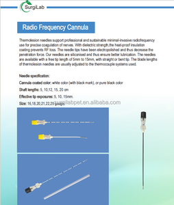 Cánula de Radiofrecuencia Desechable con Punta Recta o Curva, Aguja para Anestesia, Punción, Manejo del Dolor, Tratamiento de Columna y Nervios, Veterinaria - Product Image 5