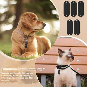 Tag ukiran Laser persegi panjang kosong ukiran logam Hitam Aluminium 2 lubang penutup ritsleting tahan air untuk perhiasan Pet ID - Product Image 5