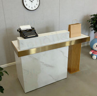 Bureau d'accueil simple en bois pour immeubles de bureaux, salons de coiffure, cliniques dentaires