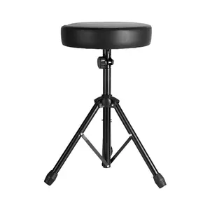 TN-DRU-19G Wholesale Metal black drum chair with thickness cotton cushion throne drum stool For Drum Seat