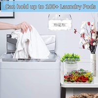 Boîte de rangement pour feuilles de séchage de linge en acrylique, boîte de rangement murale transparente, distributeur de feuilles de séchage de linge, support pour détergent à lessive