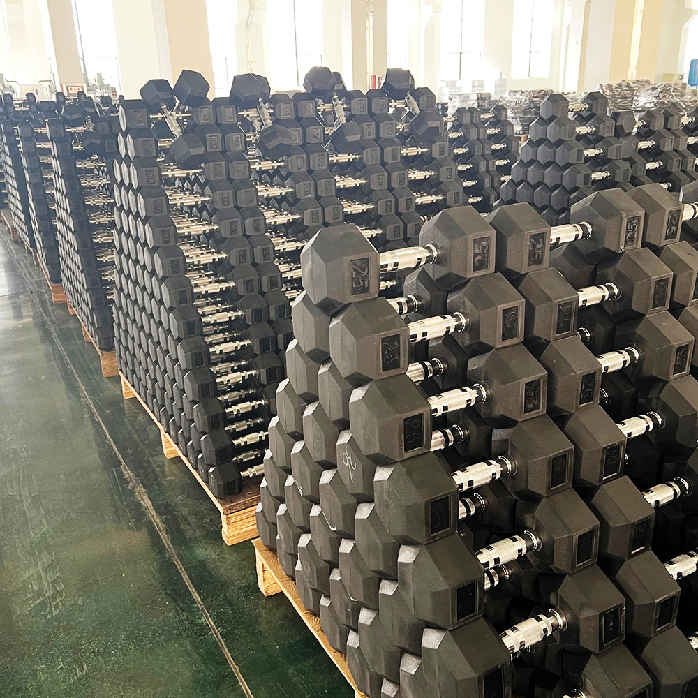 OKPRO Factory Wholesale Free Weight Dumbells Gym Rubber Hex Hexagon Dumbbell Set LB Buy Online