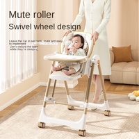 Chaise haute bébé moderne en plastique, réglable, portable, avec siège rembourré, sûre, respectueuse de l'environnement, durable, pour manger et nourrir