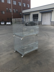 Heavy Duty Galvanized Steel Welded Mesh Plain Weave Container Lockable Warehouse <span class=keywords><strong>Pallet</strong></span> Cutting for Cargo Storage Equipment - Product Image 5