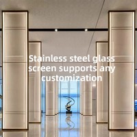 Paravents en acier inoxydable haut de gamme sur mesure, cloisons de séparation en verre de style chinois pour hôtel restaurant, salle privée