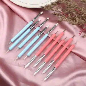 Quality silicone pen nail carving embossed pen double-headed flower needle drill pen finishing