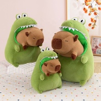 Divertido Peluche de Dinosaurio Comiendo Capibara, Juguete Creativo 2 en 1, Animal de Peluche Suave, Muñeco de Capibara Transformable en Cocodrilo, Regalo para Niños