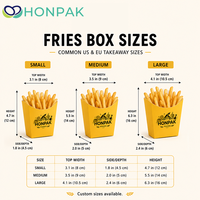 Ensemble d'emballages pour la restauration rapide personnalisés, boîte à hamburger en papier de qualité alimentaire, gobelet à frites, sac en papier pour la restauration à emporter HONPAK