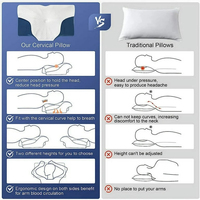 Oreiller ergonomique moderne en mousse à mémoire de forme rafraîchissante, forme papillon, pour dormeurs latéraux, motif marin uni, soulagement des douleurs cervicales, ignifuge