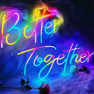 Enseigne lumineuse néon personnalisée en acrylique pour publicité LED, <span class=keywords><strong>avec</strong></span> inscription « Better Together » ou « <span class=keywords><strong>Joyeux</strong></span> <span class=keywords><strong>Anniversaire</strong></span> », pour fêtes et mariages, <span class=keywords><strong>avec</strong></span> nom et mots personnalisables - Product Image 6