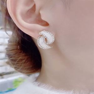 Hot Sale Twisted Rhinestone Shiny <b>Earrings</b> Women Exquisite Stud ZIRCON <b>Earring</b> Jewelry Simple Design <b>Opal</b> Stone - Product Image 5