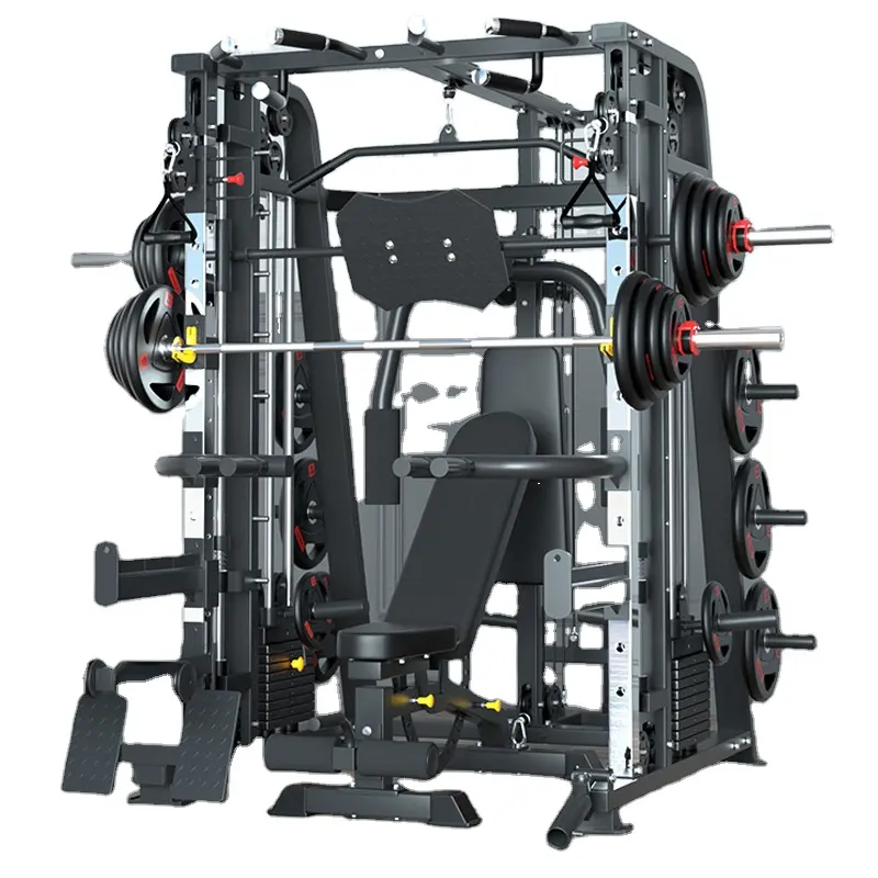 Home Gym Smith Machine stazione multifunzionale allenatore di forza allenamento attrezzature per il Fitness Power Rack con pila di pesi