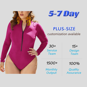 Costume da <span class=keywords><strong>Bagno</strong></span> Intero Sexy a Maniche Lunghe Taglie Forti per Donna - Product Image 1