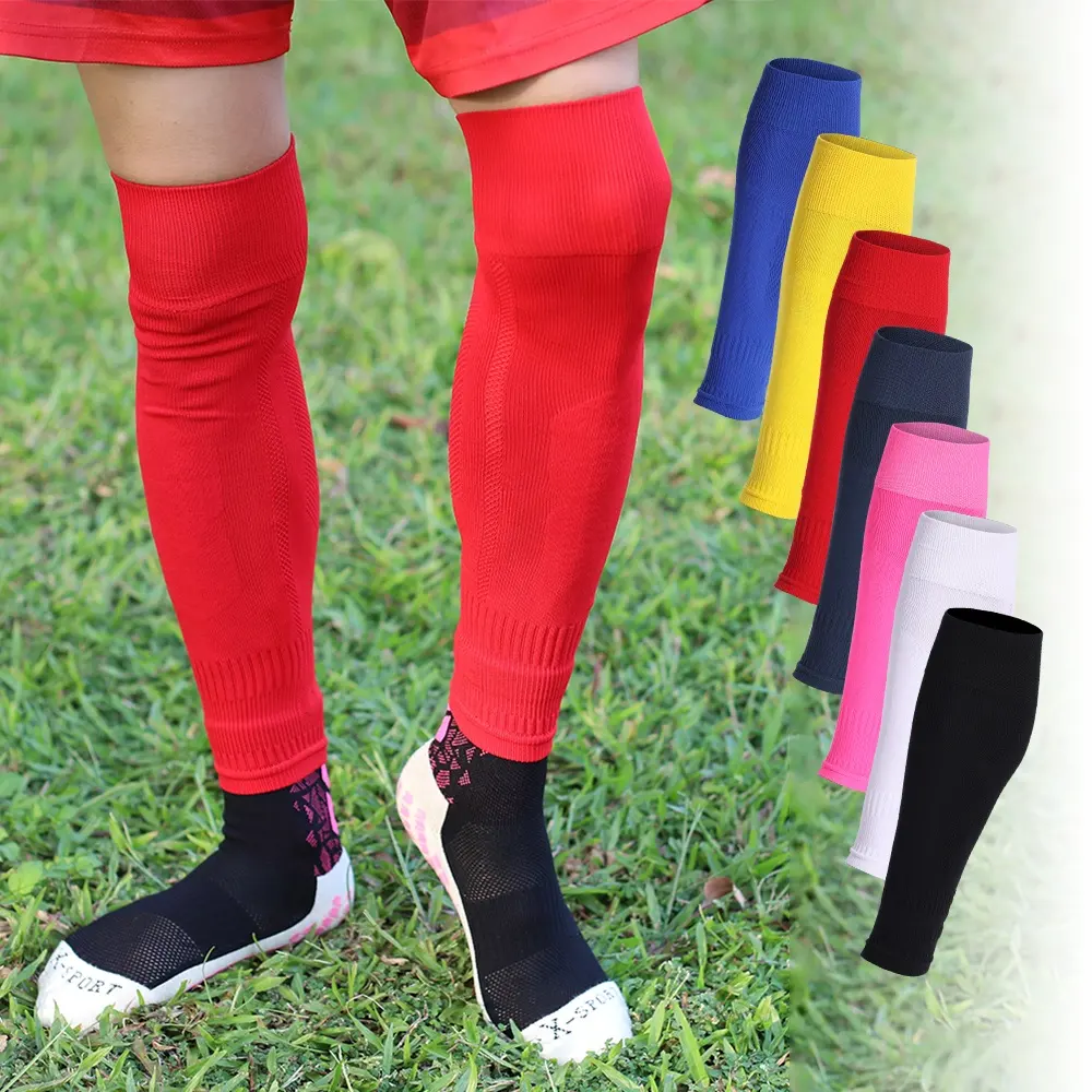 Over Knee Hight Soccer Footless Socks Cycling Half Cut Football Full Leg Calf Support Compression Sleeves Sock