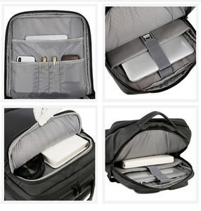 Sacs à dos pour hommes d'affaires antivol avec logo personnalisable Sac à dos pour ordinateur portable mince et durable avec port de charge USB - Product Image 4
