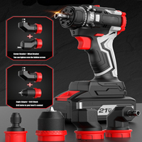 Série de perceuses sans fil, accessoires, moteur sans balais multifonction, vitesse variable, kit d'outils électriques, couple maximal de 55 Nm