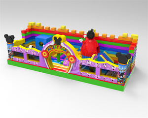Venta de fábrica personalizar niños al aire libre <span class=keywords><strong>Mickey</strong></span> animado tema puente Castillo dibujos animados Casa de rebote Parque de Atracciones inflable - Product Image 2