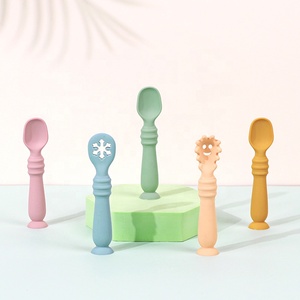 Ensemble de cuillères veloutées pour bébé, en Silicone, ustensiles d'alimentation, première scène, sans BPA - Product Image 1