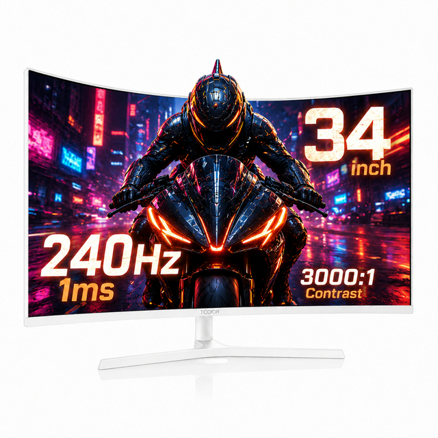 240hz 34 Inch 4k ultra Wide Wqhd Curved Gaming Monitor Frameless Design Hdr Led Computer Screen Trading Monitor for Business