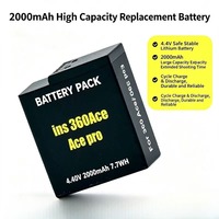 Baterai Kamera Aksi Pengganti 2000mAh Kompatibel Insta360 ACE ACEPRO 2H Daya Tahan Lama Baterai Lithium-Ion Isi Ulang