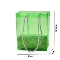 Sac fourre-tout cadeau en PVC transparent vert fluorescent, résistant à l'eau, durable, grande capacité, portable, pour lettres et maquillage