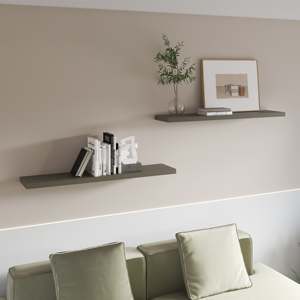 Smokey Oak Floating Shelf <b>Wall</b> Mount Wooden Display Rack For Living Room Home Decor - Product Image 1