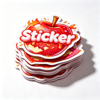 Autocollants en vinyle imperméables personnalisés, découpés à la forme, résistants à l'huile, avec des motifs de fruits mignons, autocollants avec votre logo pour les bouteilles et les canettes de marque