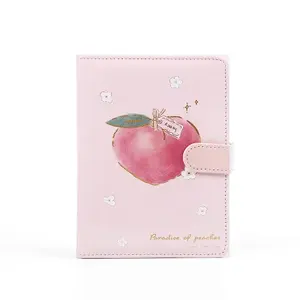 A5 Magnetic Buckle peach pink Diary Notebook Hand book Student Journal Planner School Supplies Stationery korean stationery