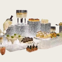 Traiteur Buffet Vertical Tube Boîte Personnalisé Carré Transparent Acrylique Alimentaire Présentoir Boîte De Base Alimentaire