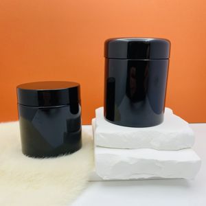 Bocaux en plastique PET noirs de 5 oz, à large ouverture, anti-lumière, avec couvercles à vis, impression sérigraphique pour emballage de savon liquide et de poudre libre - Product Image 1