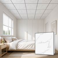 Panneau de plafond stratifié 600x600, dalle de plafond carrée en aluminium